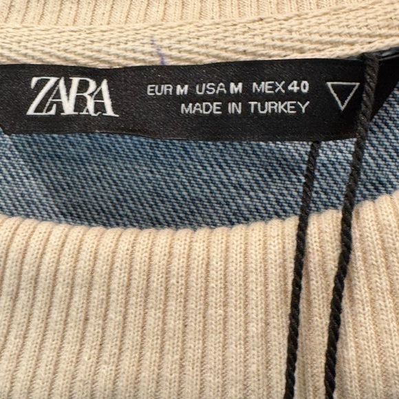 Zara Men’s shirt. Denim with waistband and zipper trim - Picture 6 of 9